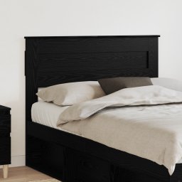 vidaXL Hoofdbord Zwart Eiken Bewerkt hout