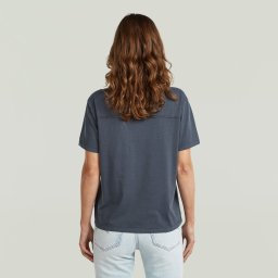 Washed Seam T-Shirt - Donkerblauw - Dames