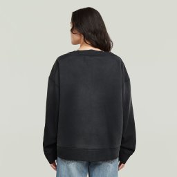 Sunfaded V-Neck Loose Sweater - Zwart - Dames