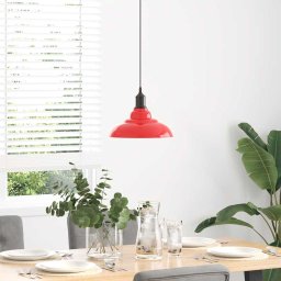 vidaXL Hanglamp in hoogte verstelbaar E27 Ø31 cm metaal glanzend rood