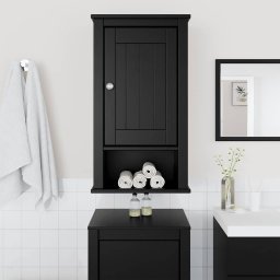 vidaXL Badkamerkast BERG 40x27x71,5 cm massief grenenhout zwart