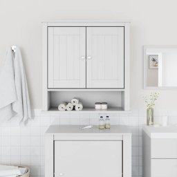 vidaXL Badkamerkast BERG 69,5x27x71,5 cm massief grenenhout wit