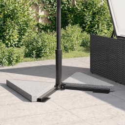 vidaXL Paraplu-gewichtsschijven 2 stuks Grijs Graniet Driehoekig 14 kg