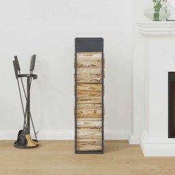 vidaXL Brandhoutrek 25x25x100 cm koudgewalst staal antracietkleurig