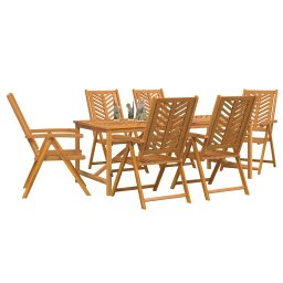 vidaXL Tuin eettafelset 7 st Bruin 200 x 90 x 74 cm Massief Acaciahout