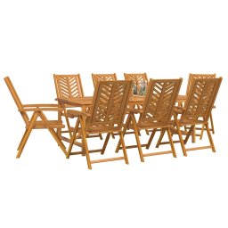 vidaXL Tuin eettafelset 9 st Bruin 200 x 90 x 74 cm Massief Acaciahout