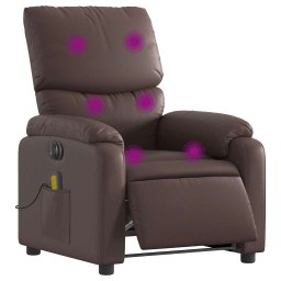 vidaXL Massagestoel verstelbaar elektrisch kunstleer bruin