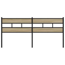 vidaXL Vervangend hoofdbord 193 cm ijzer en bewerkt hout sonoma eikenkleurig