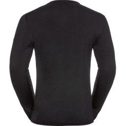 Odlo - Maat XL - Suw Top Crew Neck L/S Natural 100% Merino Warm Heren Thermoshirt - Black
