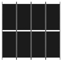vidaXL Kamerscherm met 4 panelen 200x200 cm stof zwart