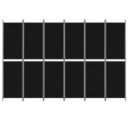vidaXL Kamerscherm met 6 panelen 300x200 cm stof zwart
