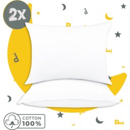 Katoen Hoofdkussen - Set van 2 - - Ultiem Comfort - Hotelkwaliteit Hoofdkussens - Verlicht Nek- en Rugklachten - Geschikt voor Alle Slaaphoudingen - Katoen Tijk - Orthopedisch & Ergonomisch Design | 60x70 cm