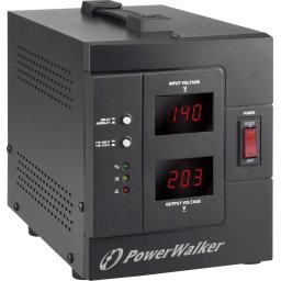 PowerWalker AVR 2000/SIV spanningregelaar 2-voudig 230 V Zwart