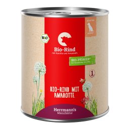 12x800g Herrmann's Menu Bio rund met bio wortelen en bio amarant