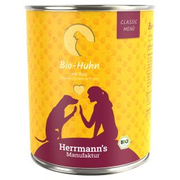 12x800g Herrmann's Menu Bio kip met bio rijst