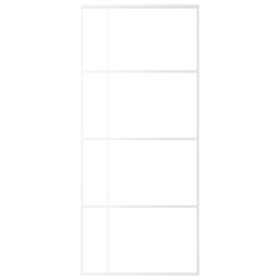 vidaXL Schuifdeur 90x205 cm ESG-glas en aluminium wit