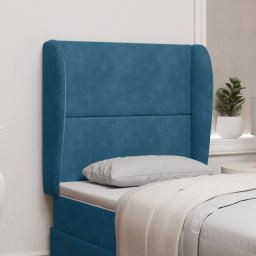 vidaXL Hoofdbord oor Blauw 80 x 23 x 6 cm Fluweel