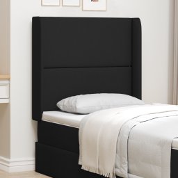 vidaXL Hoofdbord oor Zwart 80 x 16 x 4 cm Stof
