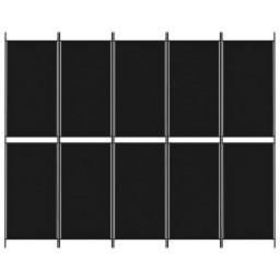 vidaXL Kamerscherm met 5 panelen 250x200 cm stof zwart