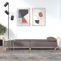 vidaXL Slaapbank met armleuningen stof taupe