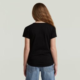 Micro Placket Slim T-Shirt voor meisjes - Zwart - meisjes