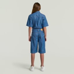 Bermuda Playsuit voor meisjes - Midden blauw - meisjes
