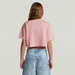 Boxy Cropped T-Shirt voor meisjes - Roze - meisjes