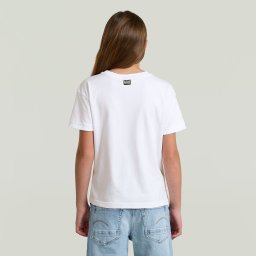 Badge Top T-Shirt voor meisjes - Wit - meisjes