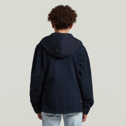 Army Hooded Zip Overshirt voor jongens - Donkerblauw - jongens