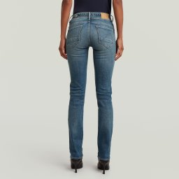 Midge Slim Straight Jeans - Donkerblauw - Dames