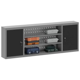 vidaXL Gereedschapskast Zwart en Grijs 150 x 20 x 55 cm Staal