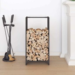 vidaXL Brandhoutrek 40x30x80 cm koudgewalst staal zwart