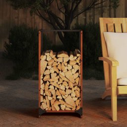 vidaXL Brandhoutrek 40x30x80 cm weervast staal