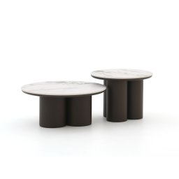 + 15% kassakorting | Apple Bee Tonga bijzet tuintafelset ø 80cm (h: 36cm)/ø 60cm (h: 44cm) - Laagste prijsgarantie!