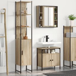 vidaXL Badkamermeubelset 3 st Sonoma Eiken 33 x 33 x 185,5 cm