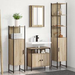 vidaXL Badkamermeubelset 4 st Sonoma Eiken 33 x 33 x 185,5 cm