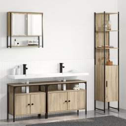 vidaXL Badkamermeubelset 4 st Sonoma Eiken Bewerkt hout