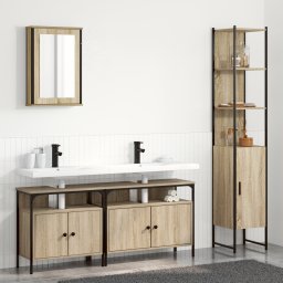 vidaXL Badkamermeubelset 4 st Sonoma Eiken 33 x 33 x 185,5 cm