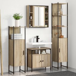 vidaXL Badkamermeubelset 4 st Sonoma Eiken 33 x 33 x 185,5 cm