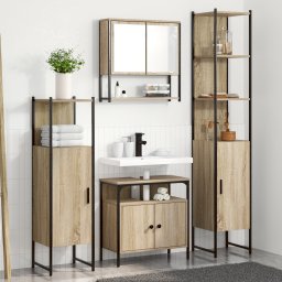vidaXL Badkamermeubelset 4 st Sonoma Eiken 33 x 33 x 185,5 cm