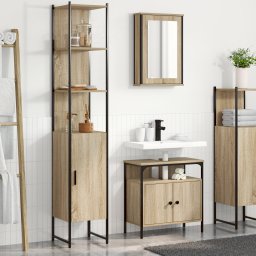 vidaXL Badkamermeubelset 3 st Sonoma Eiken 33 x 33 x 185,5 cm