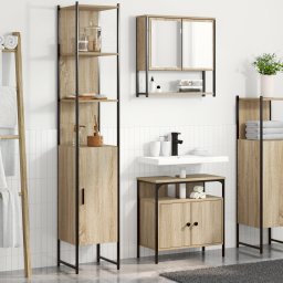 vidaXL Badkamermeubelset 3 st Sonoma Eiken 33 x 33 x 185,5 cm