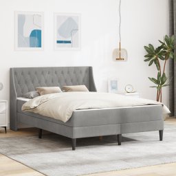 vidaXL Bedframe met matras met matras Lichtgrijs 120 x 200 cm Fluweel