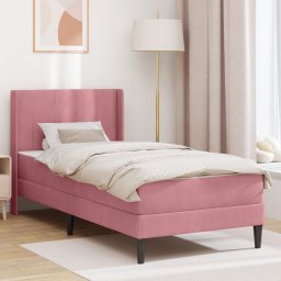 vidaXL Bedframe met matras met hoofdeinde Roze 80 x 200 cm Fluweel