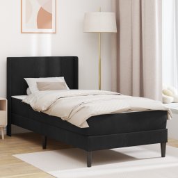 vidaXL Bedframe met matras met hoofdeinde Zwart 80 x 200 cm Fluweel