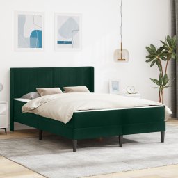 vidaXL Bedframe met matras Donkergroen 120 x 190 cm Fluweel
