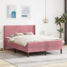 vidaXL Bedframe met matras met hoofdeinde Roze 120 x 200 cm Fluweel