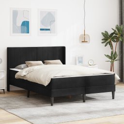 vidaXL Bedframe met matras met hoofdeinde Zwart 160 x 200 cm Fluweel
