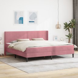 vidaXL Bedframe met matras met hoofdeinde Roze 180 x 200 cm Fluweel