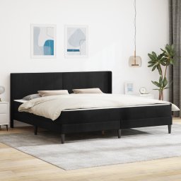 vidaXL Bedframe met matras met hoofdeinde Zwart 180 x 200 cm Fluweel